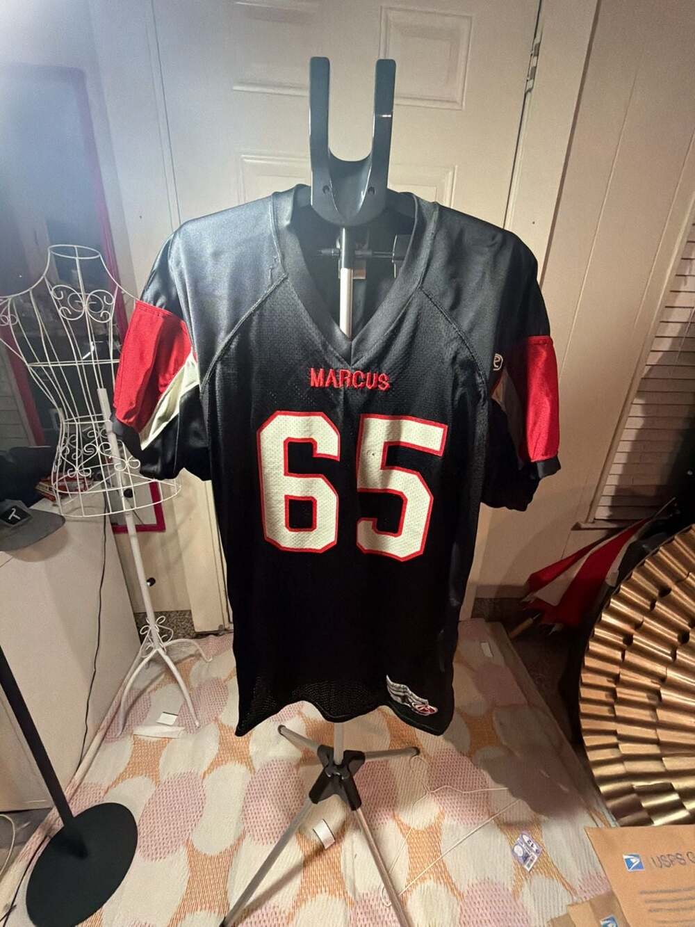 Rawlings Marcus #65 Pro Performance Apparel Black Football Jersey Size 2XL